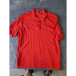 Polo Ralph Lauren Mens 4XLT Red Short Sleeve Pique Polo Shirt Tall Big & Tall